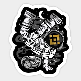 Hiphop Astronaut Binance BNB Coin To The Moon Crypto Token Cryptocurrency Wallet Birthday Gift For Men Women Kids Sticker